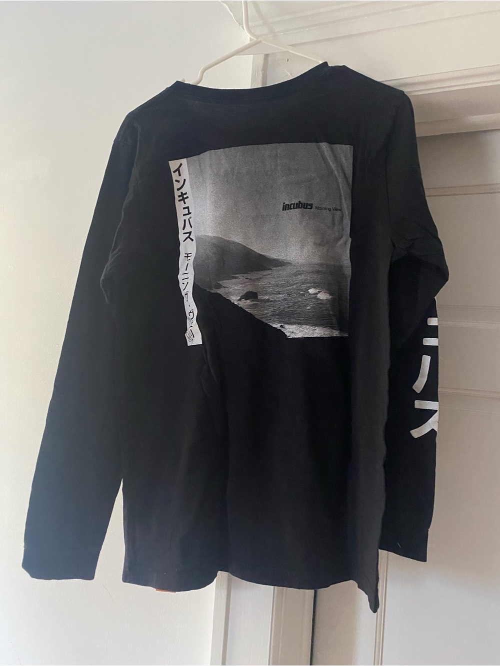 Incubus Morning View Black Graphic Long-Sleeve Shirt with Japanese Print